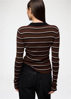 Mini ribbed merino polo Multicolour A1170004 Ganni 